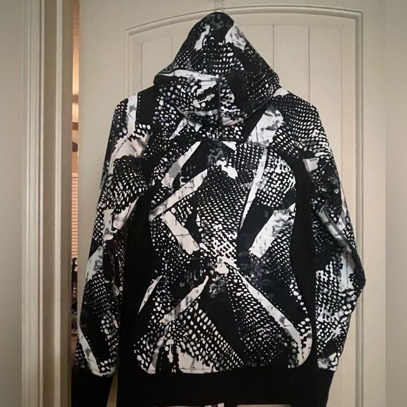 Lululemon Hoodie 6 Black White Static Mist Full Zip Scuba Sweatshirt Womens - Picture 11 of 12